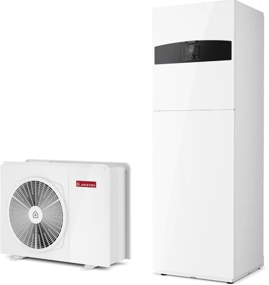 Pompa de Caldura Aer-Apa Inverter Monobloc Ariston Nimbus Compact 80 M NET, 8 kW, A+++, Incalzire, Racire si A.c.m, cu boiler 180 l incorporat si anod Mg, unitate externa cu schimbator Inox, compresor dublu rotativ, MONOFAZAT