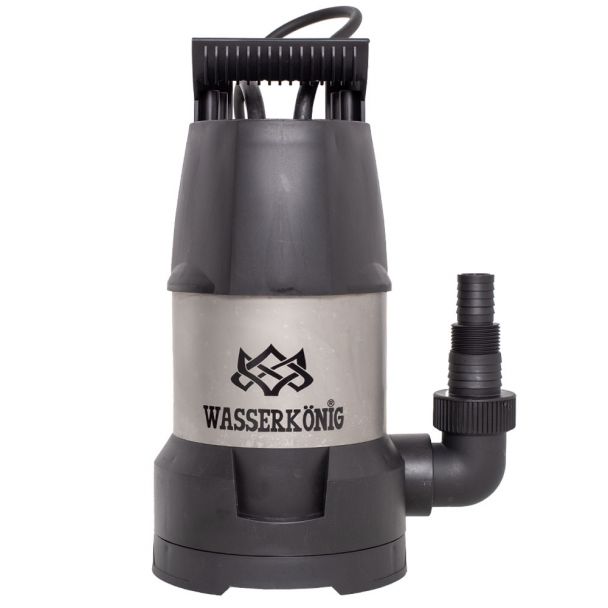 Pompa submersibila din plastic Wasserkonig SPEC9208, particule max. 5 mm, putere 750 W, debit 12500 l/h, H refulare 8.5 m, carcasa motor inox, senzori electronici de nivel