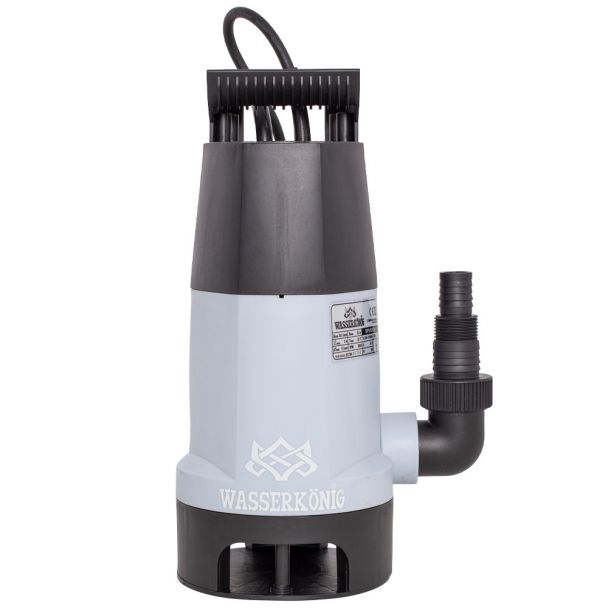 Pompa submersibila din plastic Wasserkonig SPMD9242, ape murdare, particule max. 35 mm, putere 950 W, debit 14500 l/h, inaltime refulare 8.5 m, flotor electromecanic