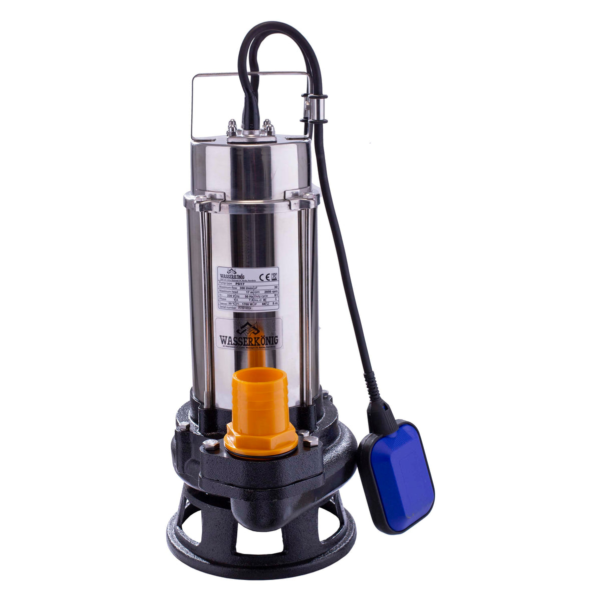 Pompa submersibila Wasserkonig PSI17, particule max. 25 mm, putere
