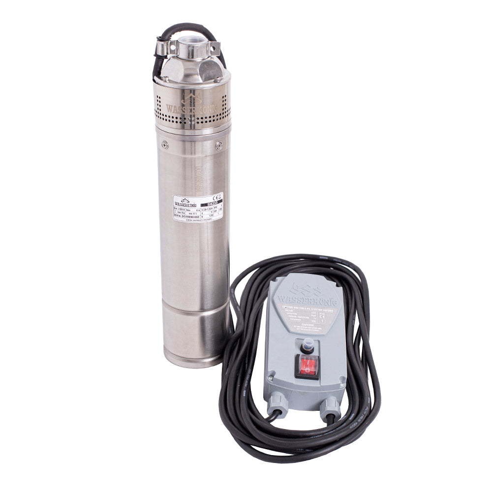 Pompa submersibila periferica Wasserkonig SI6253, diametru 4", inox, putere 1200 W, debit 3180 l/h, inaltime refulare 62 m