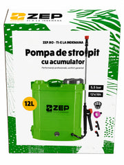 Pompa de Stropit cu Acumulator, 12L, 8Ah, 5.5 Bar, Lance Inox Telescopica 80cm