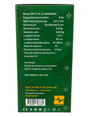 Pompa de Stropit cu Acumulator, 12L, 8Ah, 5.5 Bar, Lance Inox Telescopica 80cm