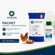 Pachet premix găini ouătoare 2% 20 kg si vitamine 150 ml