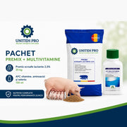 Pachet premix scroafe lactante 2,5% 25 kg si vitamine 150 ml