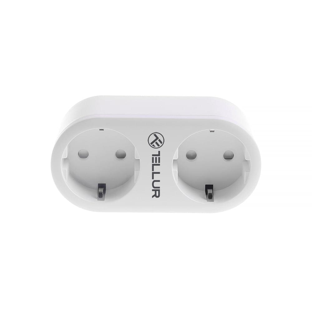 Cumpara Priza Smart Tellur WiFi, 2 Porturi Schuko, 3680W, 16A, Monitorizarea Energiei, Alb de la Mesterul Minune