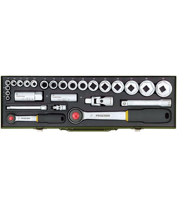 Trusa chei tubulare 1/4" si 1/2", Proxxon 23020, 27 buc