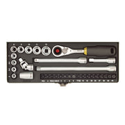 Trusa de biti si chei tubulare pentru ingineri, Proxxon 23078, 1/4