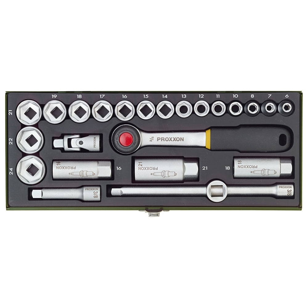 Trusa compacta de chei tubulare 3/8", Proxxon 23110, 24 piese