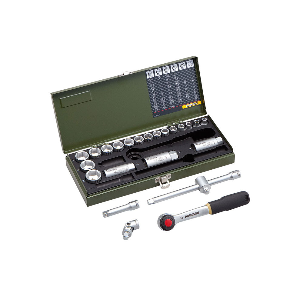 Trusa compacta de chei tubulare 3/8", Proxxon 23110, 24 piese