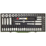 Trusa super compacta de chei tubulare 3/8