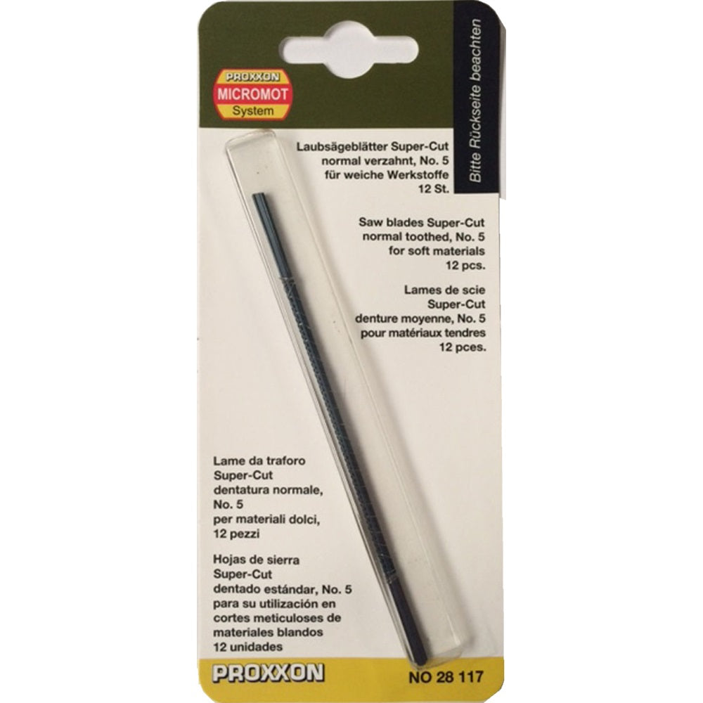 Cumpara acum Panze fara pin pentru traforaje, Proxxon 17 TPI, 12 buc, Proxxon de la Mesterul Minune