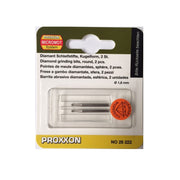 Proxxon 28222, biaxuri diamantate sferice, 1.8mm
