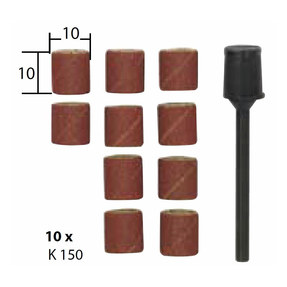 Cumpara acum Set ax si 10 tamburi din corindon pentru slefuire, 10mm, GR150 de la Mesterul Minune