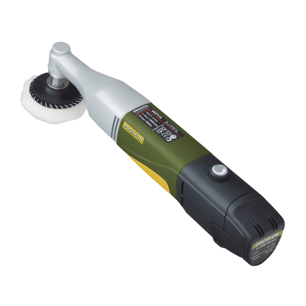 Proxxon 29820, Masina de lustruit cu gat lung cu acumulator WP/A, 1100-2800 rpm, + 1x Acuu, incarcator, geanta si accesorii