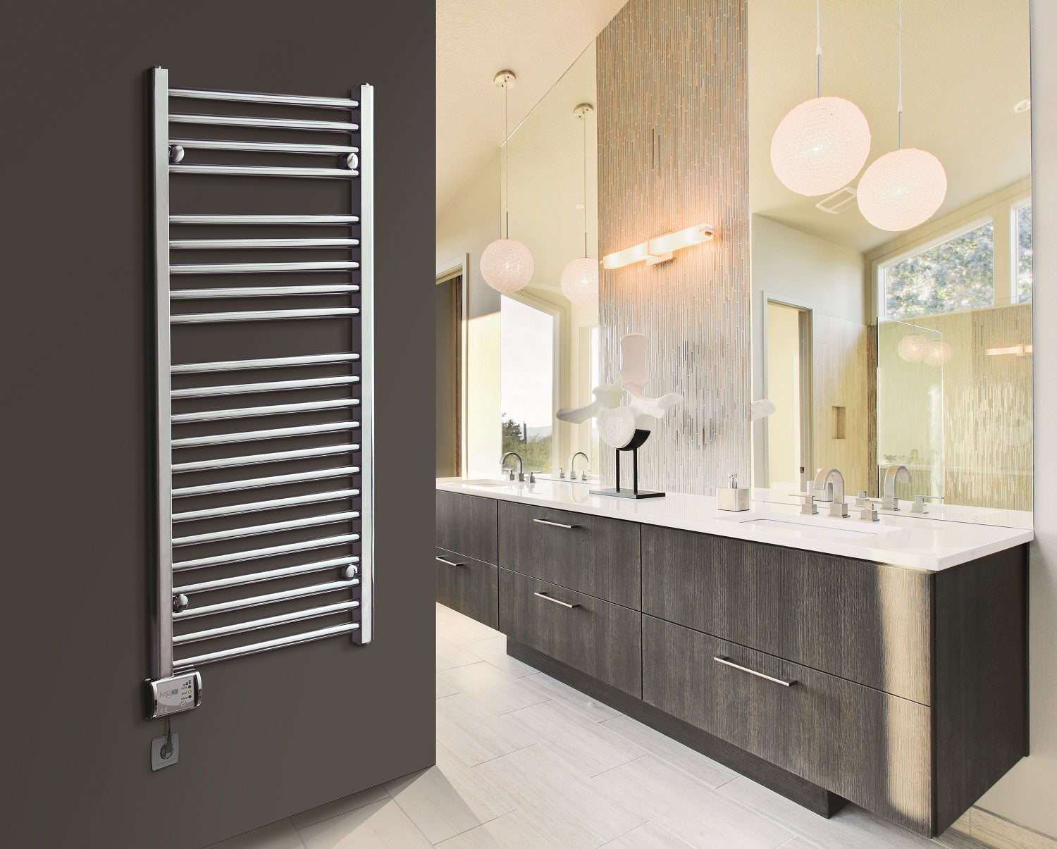 Radiator (calorifer) baie portprosop electric iVigo EHR 5015, 350 W, 500x800 mm, inox