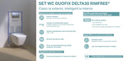 Rezervor WC incastrat + vas WC + capac, set Geberit Delta 30 118.351.21.1, clapeta actionare inclusa