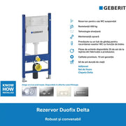 Rezervor WC incastrat, Geberit Duofix Delta 111.153.00.1, 50 x 112 cm, 3-7.5 L