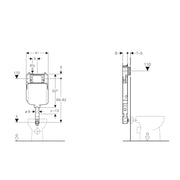 Rezervor WC incastrat, Geberit Sigma 109.791.00.1, 41 x 82 cm, 3-7.5 L