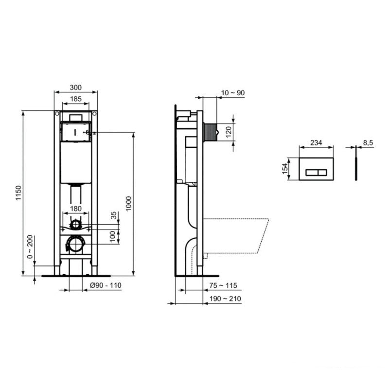 Rezervor wc incastrat Ideal Standard ProSys Eco M