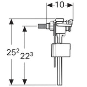 Robinet flotor pentru rezervor wc, Geberit 136.710.00.3, tip 333, alimentare laterala, fara senzor