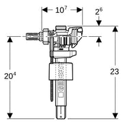 Robinet flotor pentru rezervor wc, Geberit 240705005, tip 383, alimentare laterala, fara senzor