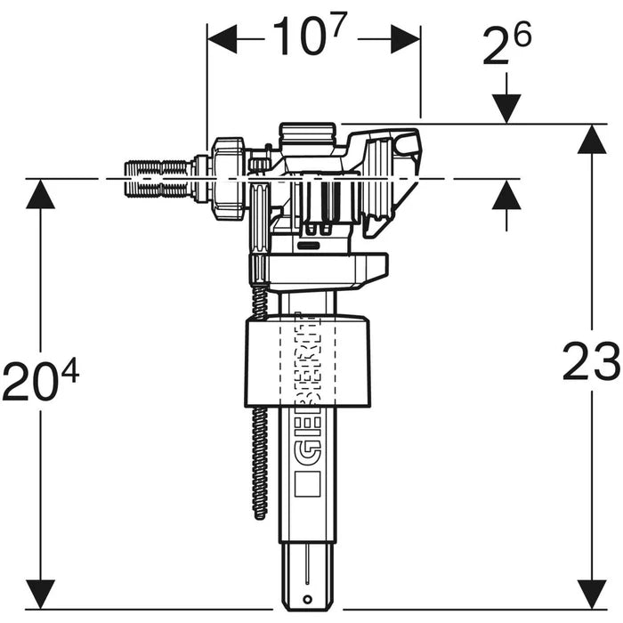Robinet flotor pentru rezervor wc, Geberit 246192005, tip 383, alimentare laterala, fara senzor