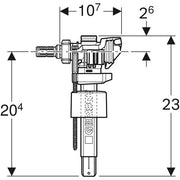 Robinet flotor pentru rezervor wc, Geberit 246192005, tip 383, alimentare laterala, fara senzor