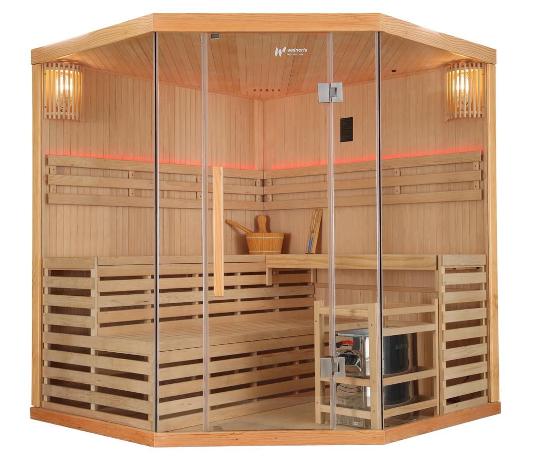 Sauna finlandeza de colt Vitralin 200x200x200 cm
