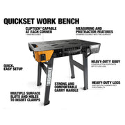 Banc de lucru SmartSurface ToughBuilt TB-WB700, 63 x 101 x 78.7cm