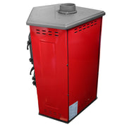 Semineu cu plita din fonta Fiama SD CORNER, pe lemne,brichete si carbune, putere 6 kW, culoare red