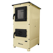 Semineu cu plita din fonta Fiama SD HERA, pe lemne,brichete si carbune, putere 6 kW, culoare crem