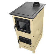Semineu cu plita din fonta Fiama SD HERA, pe lemne,brichete si carbune, putere 6 kW, culoare crem