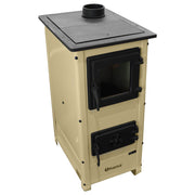 Semineu cu plita din fonta Fiama SD HERA, pe lemne,brichete si carbune, putere 6 kW, culoare crem