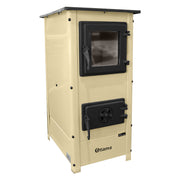 Semineu cu plita din fonta Fiama SD HERA, pe lemne,brichete si carbune, putere 6 kW, culoare crem