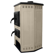 Semineu cu plita din fonta Fiama SD HIT, pe lemne,brichete si carbune, putere 6 kW, culoare crem