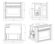 Semineu incastrabil pe peleti cu aer cald Fiama INSERT 11 kw, aprindere electrica, tiraj fortat, wifi, focar din fonta, recomandat pentru 110 mp