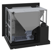 Semineu incastrabil pe peleti cu aer cald Fiama INSERT 11 kw, aprindere electrica, tiraj fortat, wifi, focar din fonta, recomandat pentru 110 mp