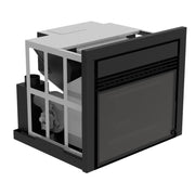 Semineu incastrabil pe peleti cu aer cald Fiama INSERT 11 kw, aprindere electrica, tiraj fortat, wifi, focar din fonta, recomandat pentru 110 mp