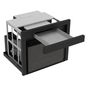 Semineu incastrabil pe peleti cu aer cald Fiama INSERT 11 kw, aprindere electrica, tiraj fortat, wifi, focar din fonta, recomandat pentru 110 mp