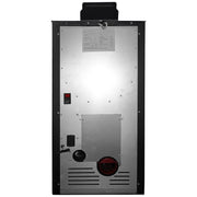 Semineu pe peleti cu aer cald Fiama Fuoco 8 kw, aprindere electrica, tiraj fortat, wifi, focar din fonta, recomandat pentru 75 mp, Black