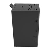 Semineu pe peleti cu aer cald Fiama Fuoco 8 kw, aprindere electrica, tiraj fortat, wifi, focar din fonta, recomandat pentru 75 mp, Black