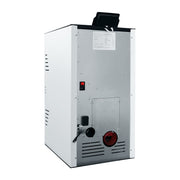 Semineu pe peleti cu aer cald Fiama Fuoco 8 kw, aprindere electrica, tiraj fortat, wifi, focar din fonta, recomandat pentru 75 mp, Alb