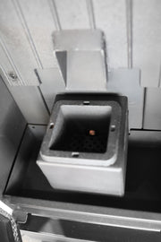 Semineu pe peleti cu aer cald Fiama Fuoco 8 kw, aprindere electrica, tiraj fortat, wifi, focar din fonta, recomandat pentru 75 mp, Alb