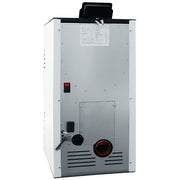 Semineu pe peleti cu aer cald Fiama Fuoco 8 kw, aprindere electrica, tiraj fortat, wifi, focar din fonta, recomandat pentru 75 mp, Alb