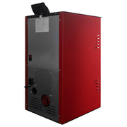 Semineu pe peleti cu aer cald Fiama Fuoco 8 kw, aprindere electrica, tiraj fortat, wifi, focar din fonta, recomandat pentru 75 mp, Bordeaux