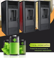 Semineu pe peleti cu aer cald, Fornello Sophia Premium 11 kw, aprindere electrica, tiraj fortat, telecomanda, culoare Black, recomandat pentru 110 mp, focar din fonta , dimensiuni compacte 45x45x97 cm, capacitate buncar 22 kg, consum 0.8 kh/h