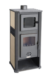 Semineu (Soba) pe lemne Fornello Roma S 11-13 kW, 490x460x1160 mm, prevazut cu plita si cuptor pentru gatit, camera de ardere samotata, usa cu geam din sticla termorezistenta