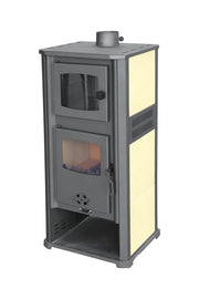 Semineu (Soba) pe lemne Fornello Roma S 11-13 kW, 490x460x1160 mm, prevazut cu plita si cuptor pentru gatit, camera de ardere samotata, usa cu geam din sticla termorezistenta