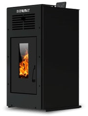 Semineu (soba) pe peleti Burnit Ambient Black 10 kW, cu tiraj fortat
